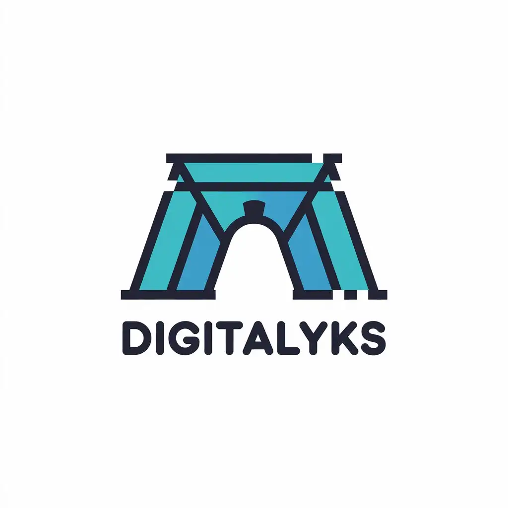 a vector logo design,with the text "DIGITALYKS", main symbol:PONTS,Moderate,be used in Internet industry,clear background