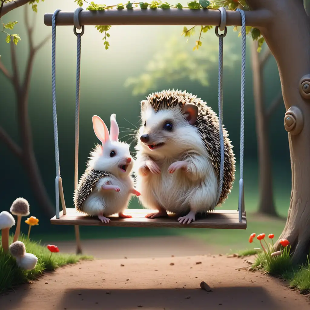 Hedgehog-and-Rabbit-Observing-a-Swing-from-Afar