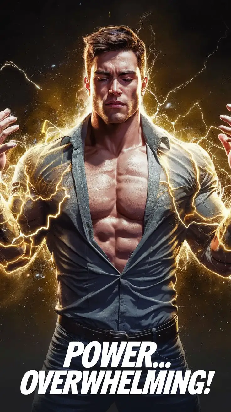 Superpowered-Muscle-Man-Surrounded-by-Luminous-Cosmic-Energy-and-Electricity