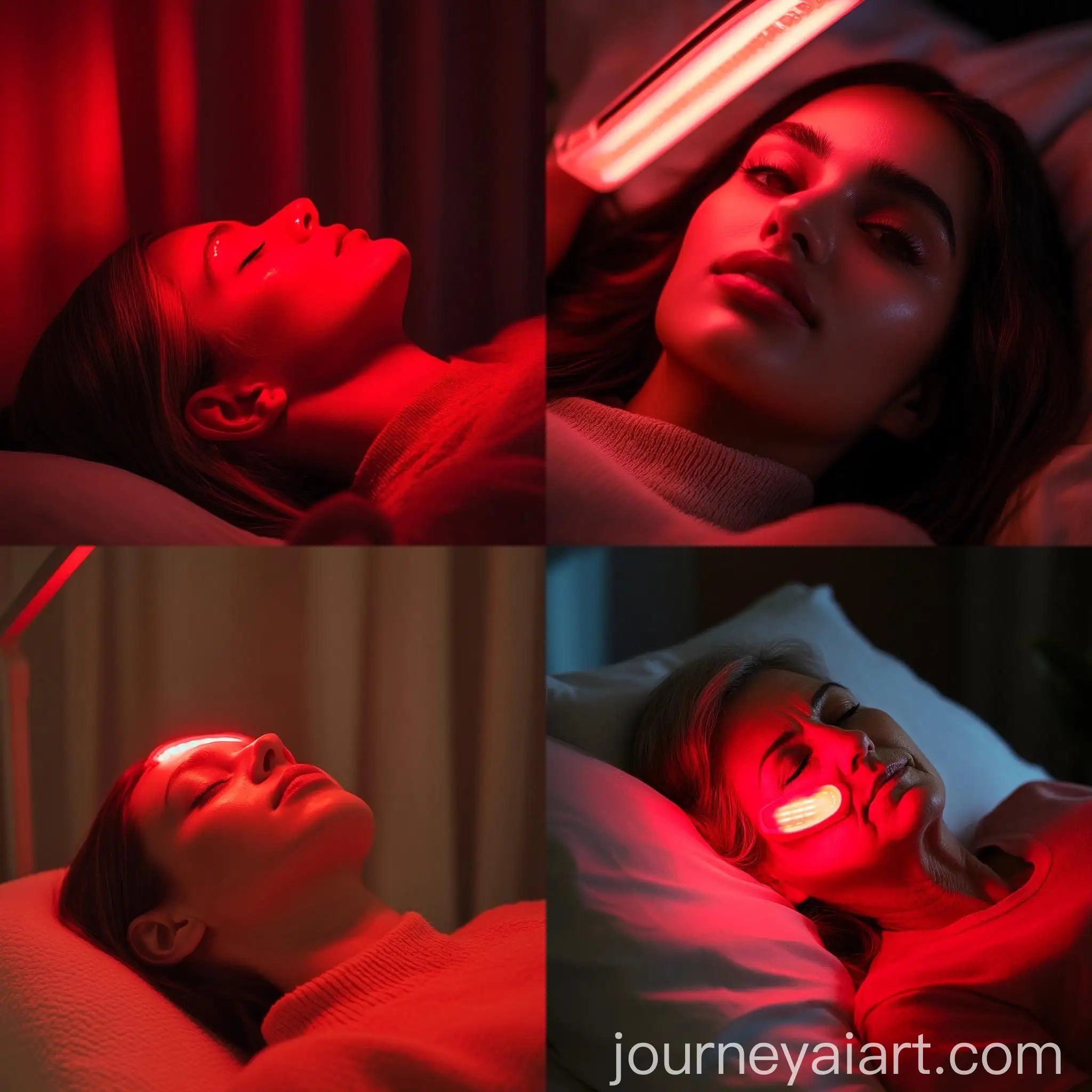 Woman-Using-Red-Therapy-Light-on-Bed