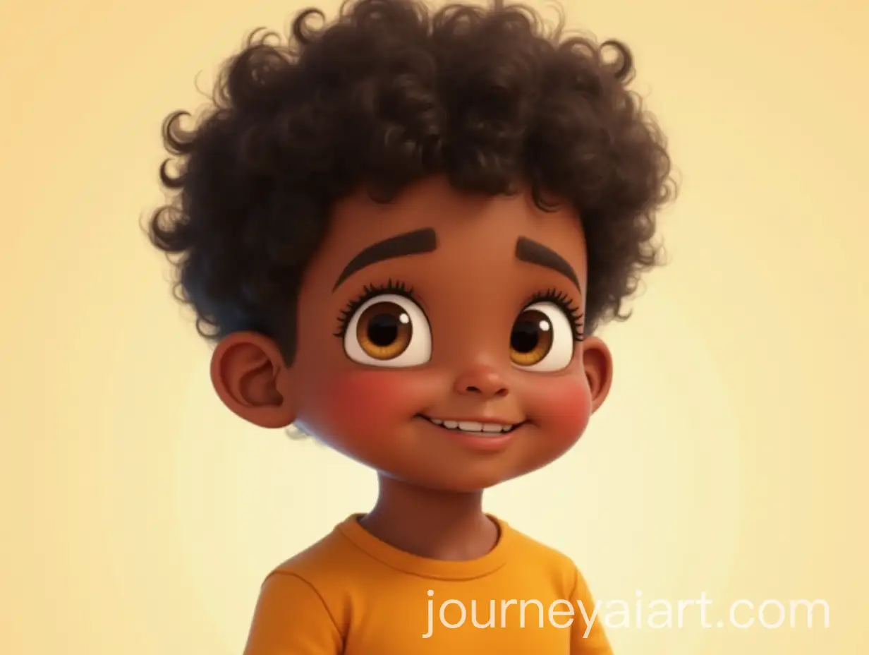 TwoYearOld-Boy-with-Dark-Skin-and-Curly-Hair-in-Cartoon-Style