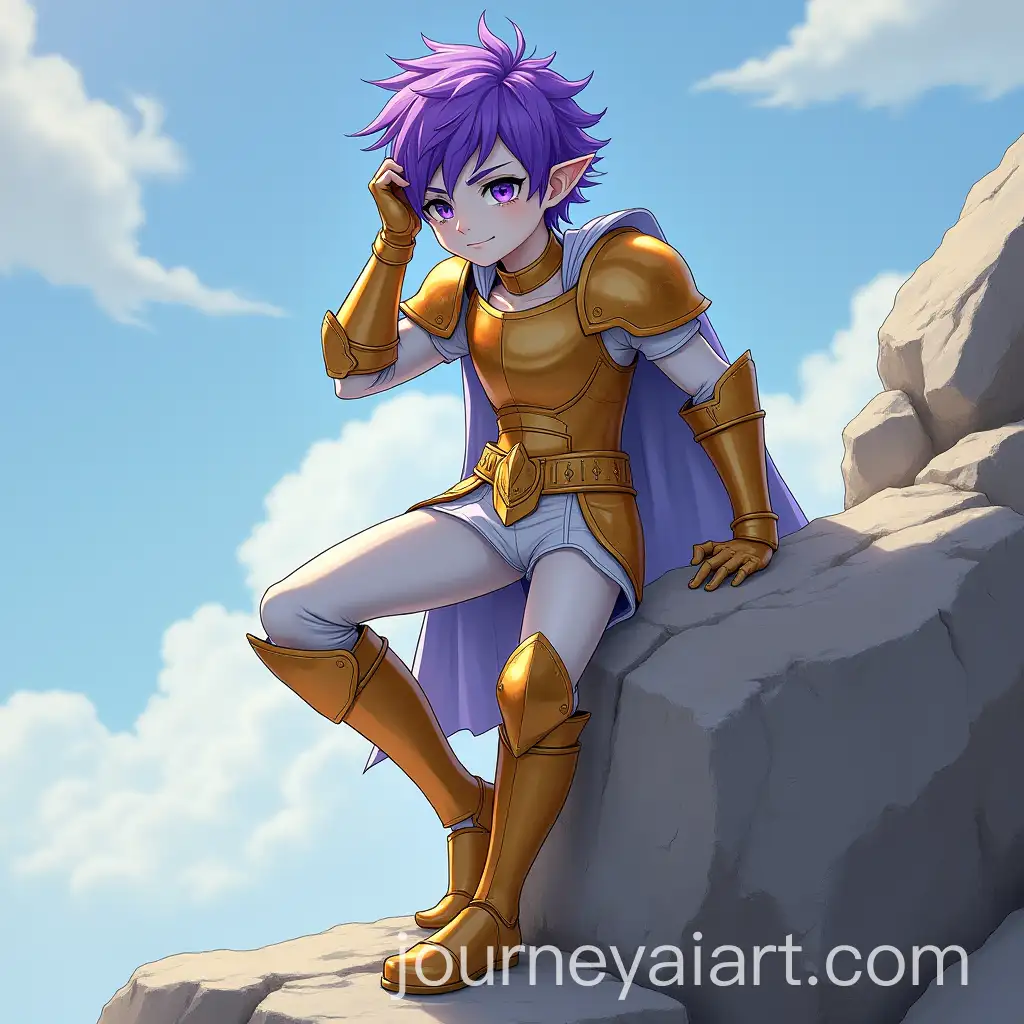 Young-Man-in-Golden-Armor-Standing-on-Rock