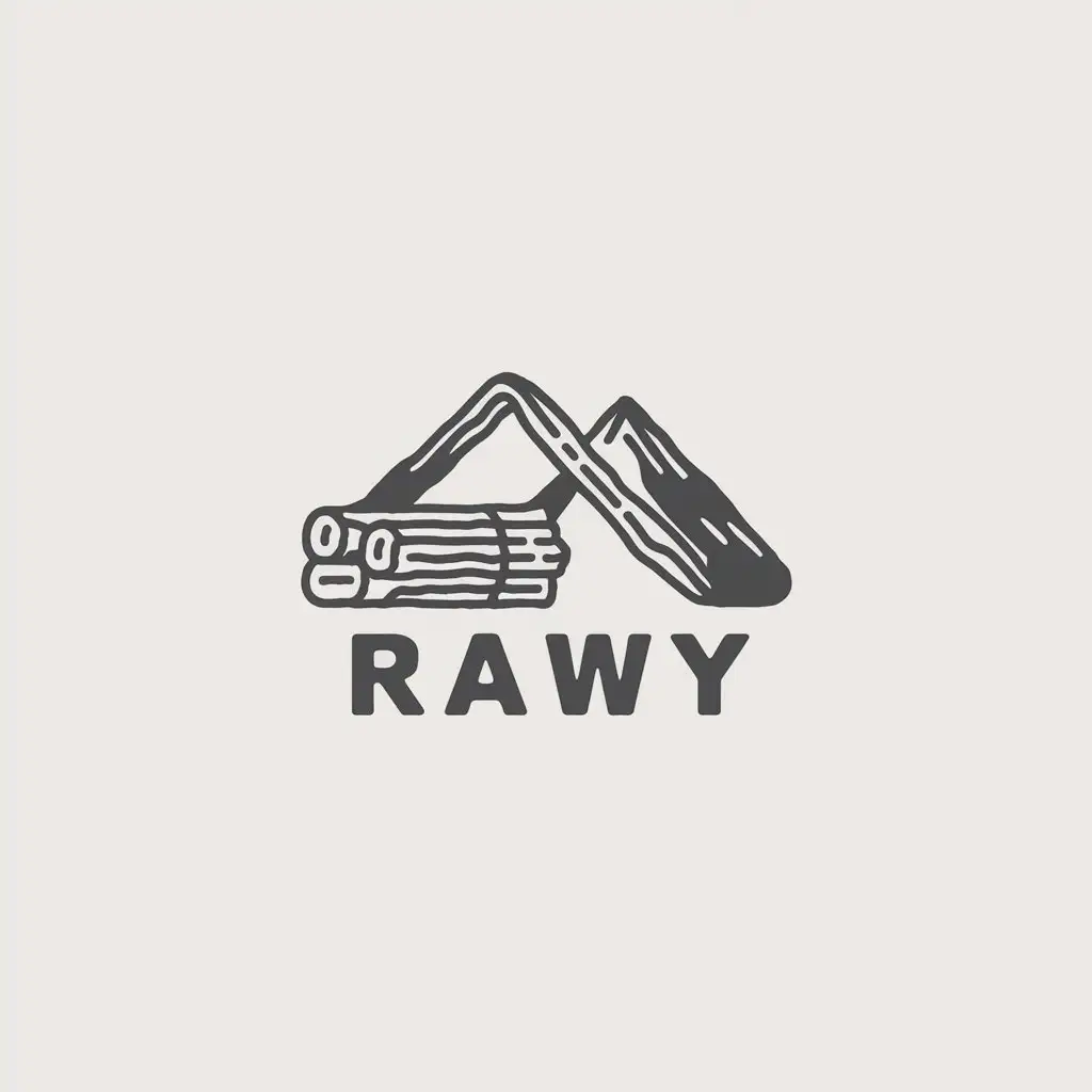 LOGO Design for Rawy Minimalistic Raw Material Symbol with Clear Background