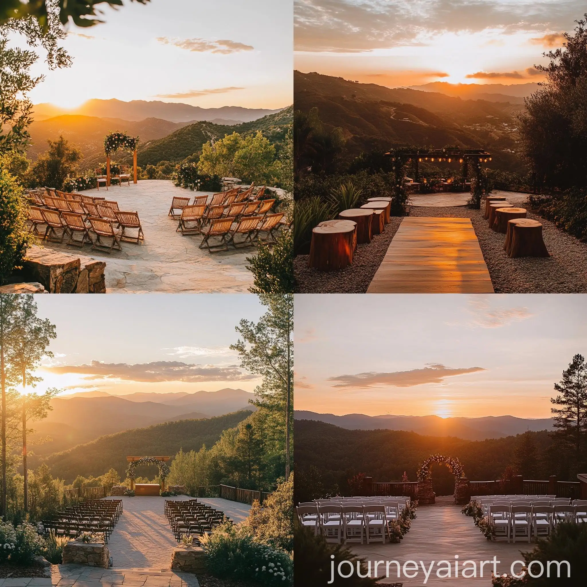Mountain-Wedding-Ceremony-at-Sunset-with-Romantic-View