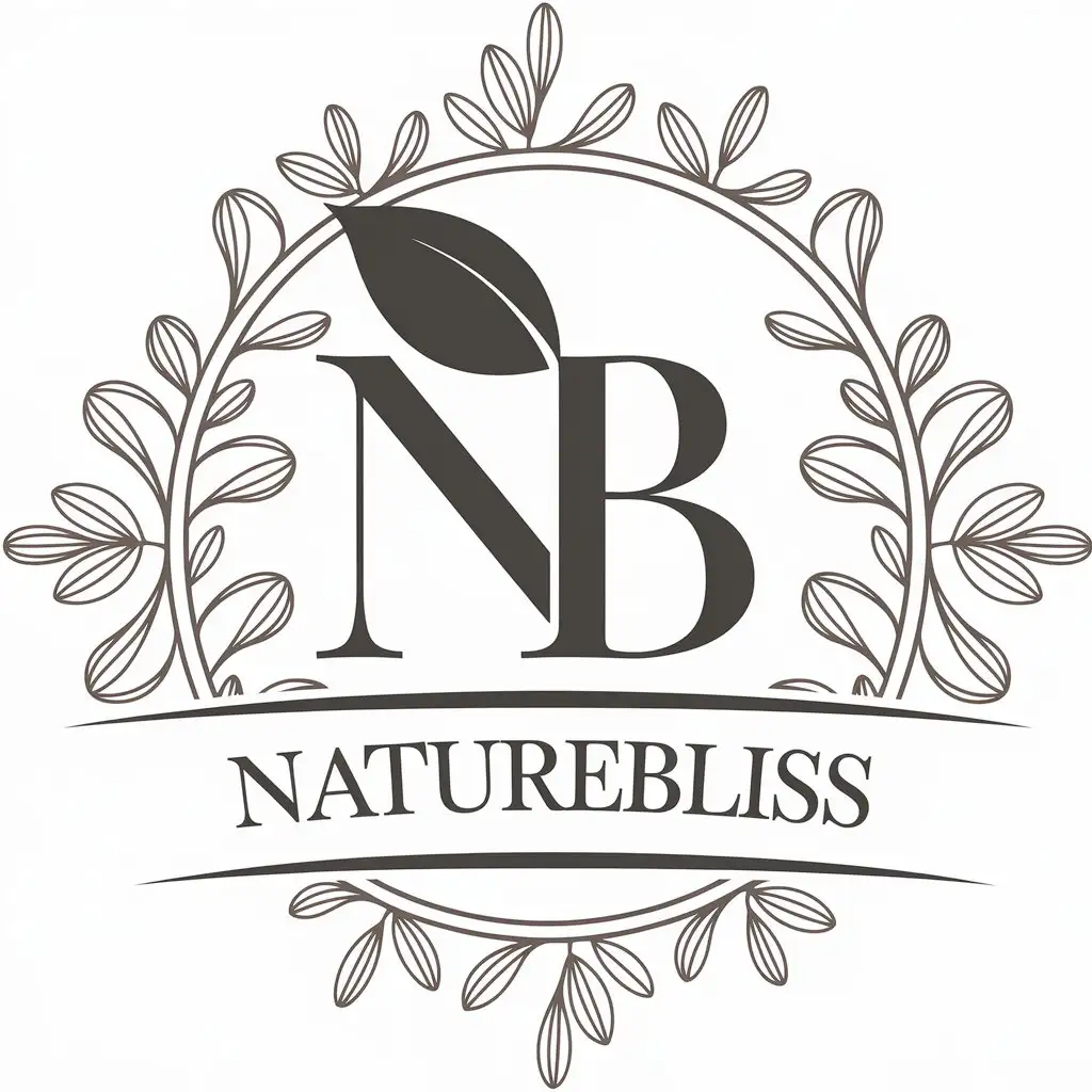 LOGO-Design-For-NatureBliss-Elegant-NB-Symbol-with-Natural-Elements