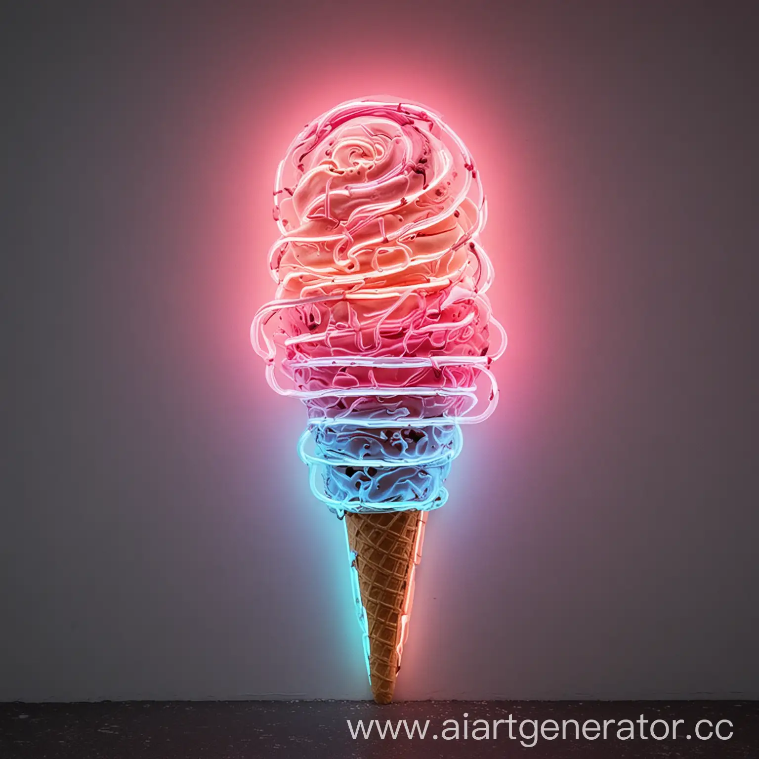 Neon-Ice-Cream-Shape-Lines-Artwork