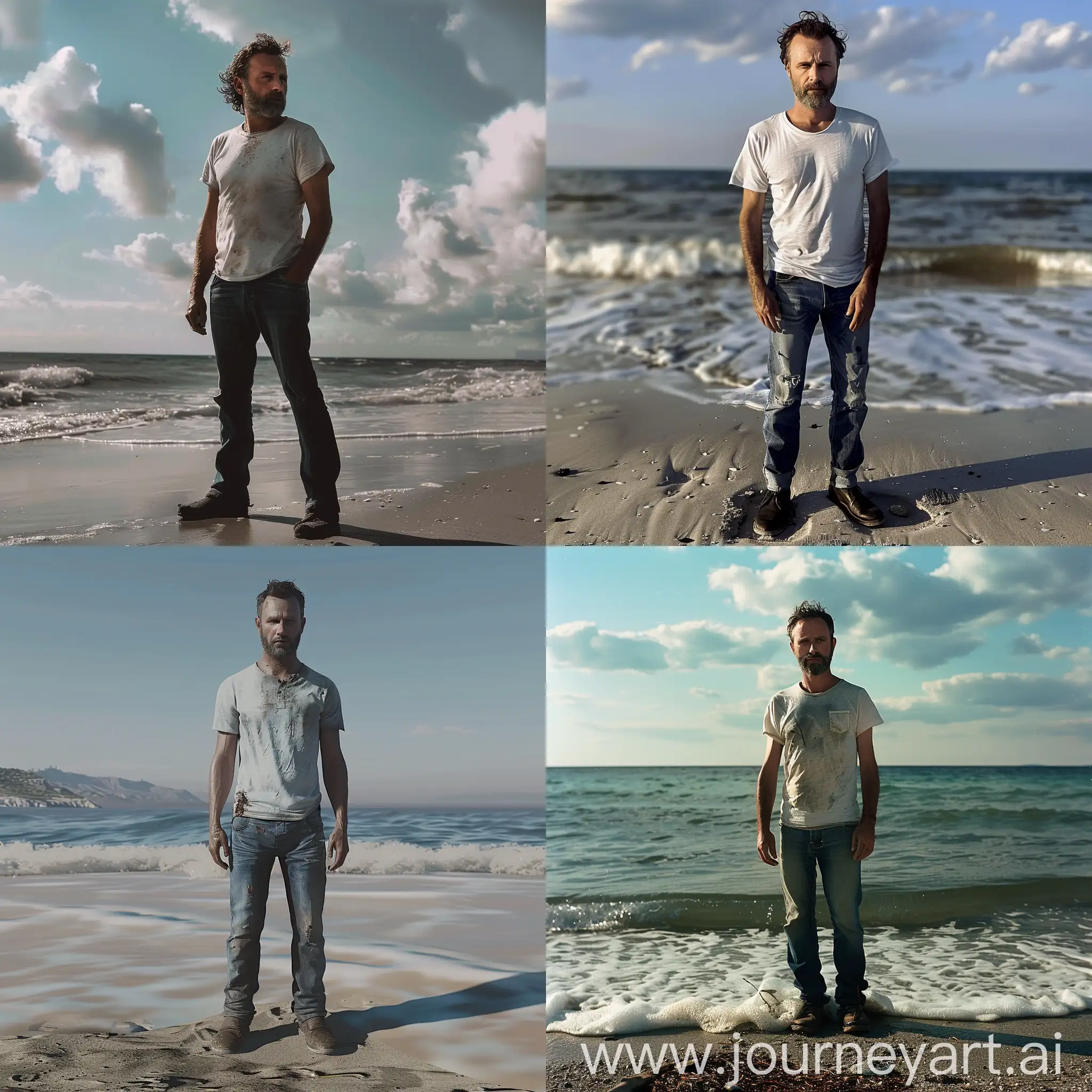 Rick-Grimes-Standing-on-Beach-in-Casual-Attire