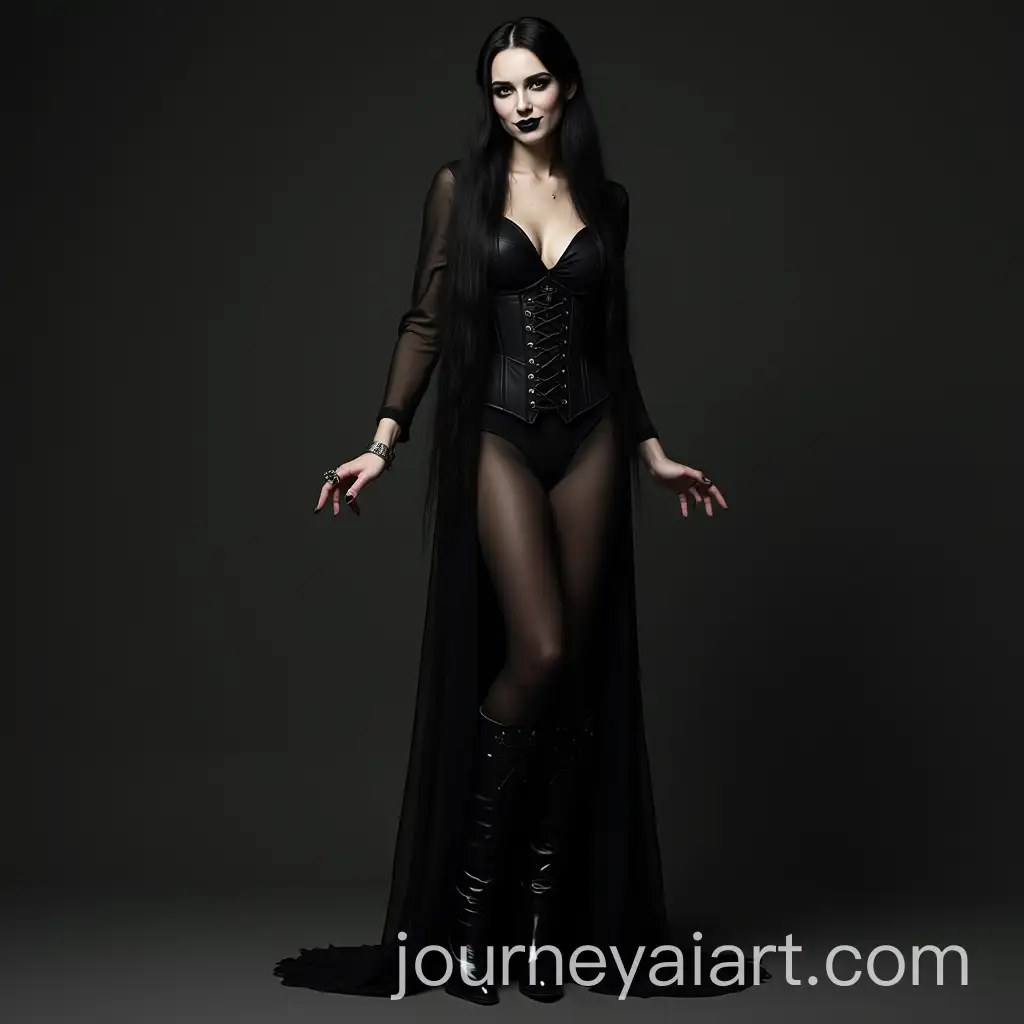 Portrait-of-a-Gothic-Woman-with-Striking-Beauty-and-Elegant-Style