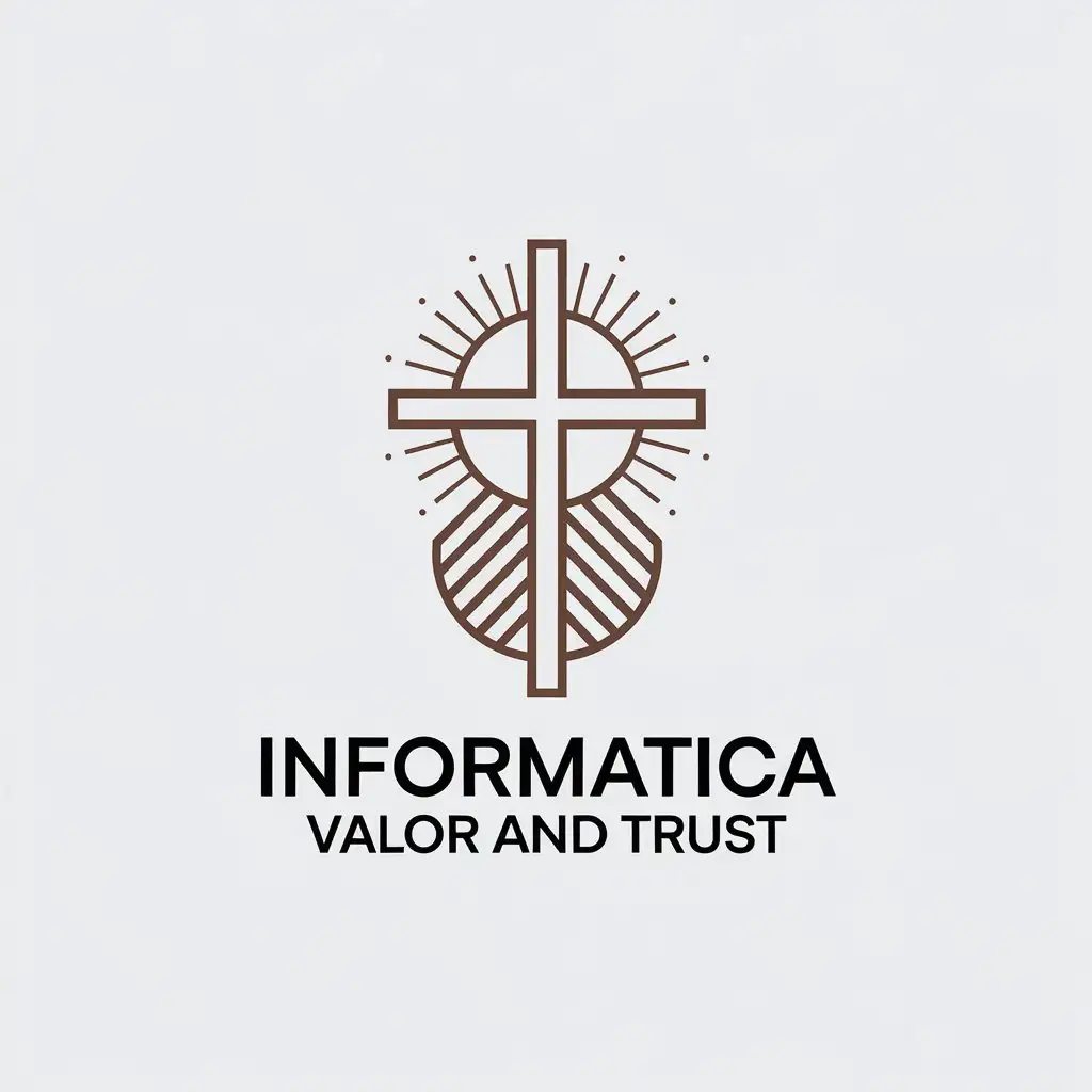 LOGO Design for Informatica Valor and Trust Cruz Paloma Corazon Corona Symbol with Minimalistic Style for Religious Industry