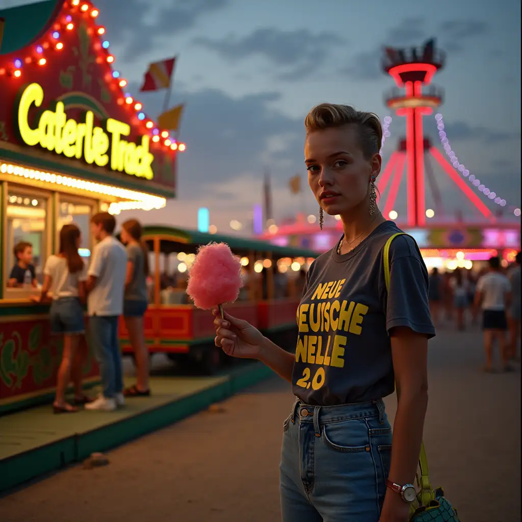 1980s-Fair-Scene-with-Teenagers-Caterpillar-Ride-and-Colorful-Lights