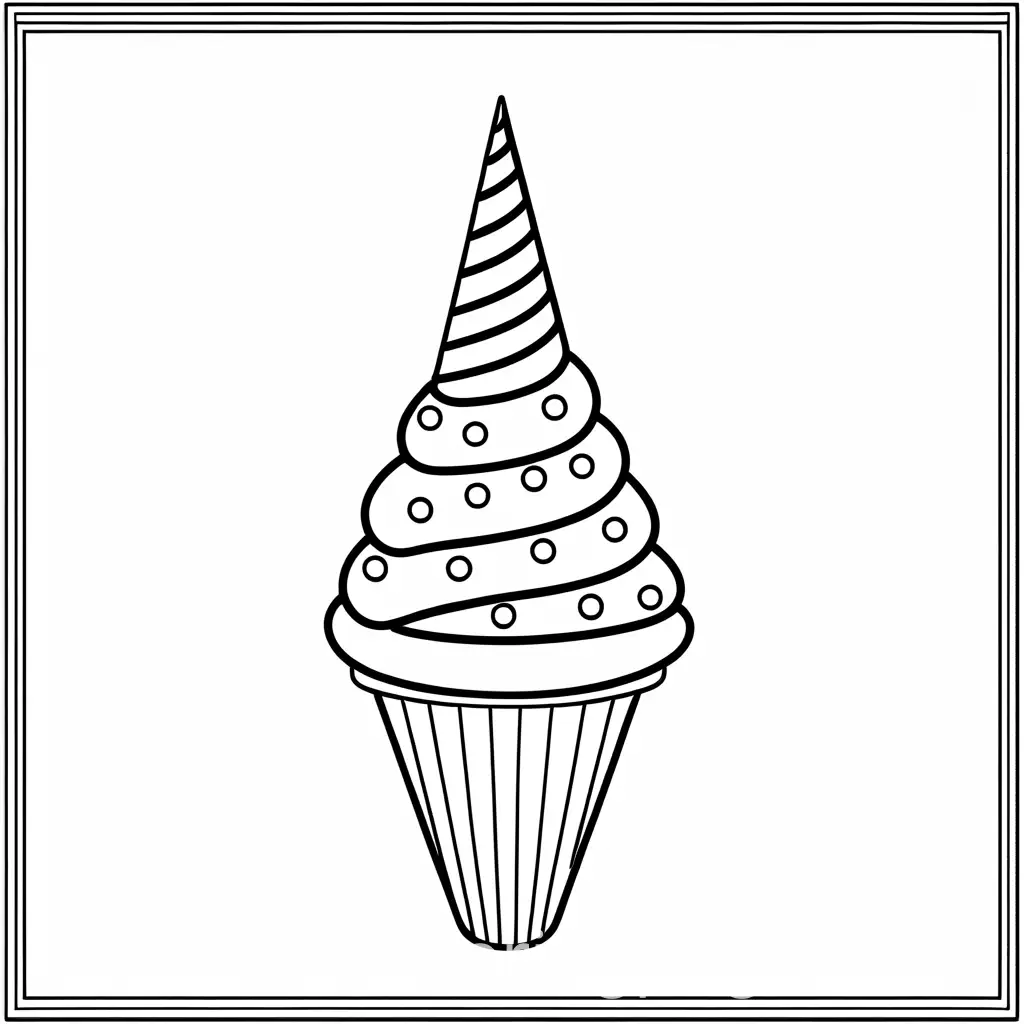 Unicorn-Head-Ice-Cream-Cone-Coloring-Page