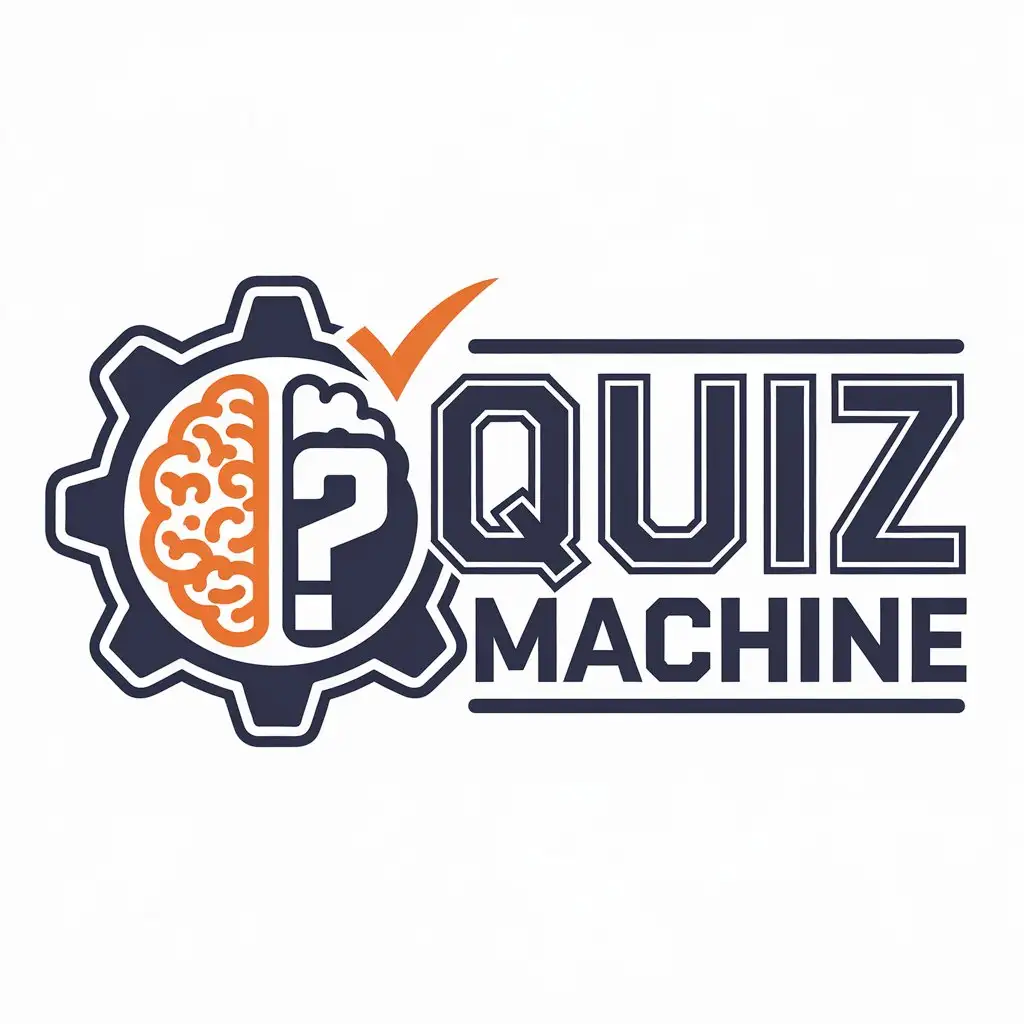 LOGO-Design-for-Quiz-Machine-Gear-Mechanism-with-Brain-and-Question-Symbols