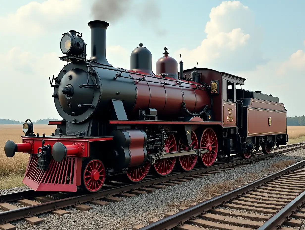 Create a high-resolution realistic image in 4k resolution A type of locomotive that was quite similar to the Meyer locomotives was the one invented by the Scot, Robert Francis Fairlie, in 1864