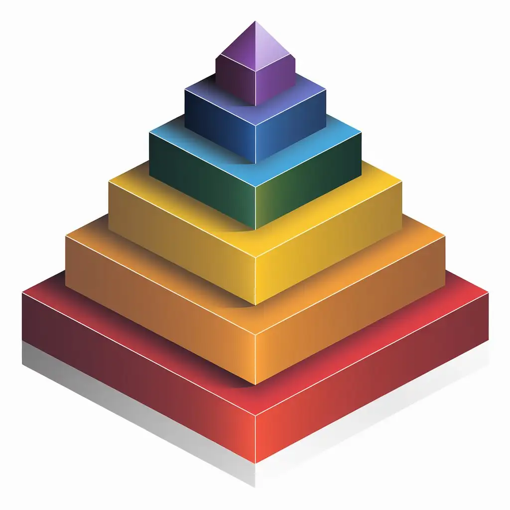 Vibrant-6Layer-3D-Pyramid-with-Colorful-Layers