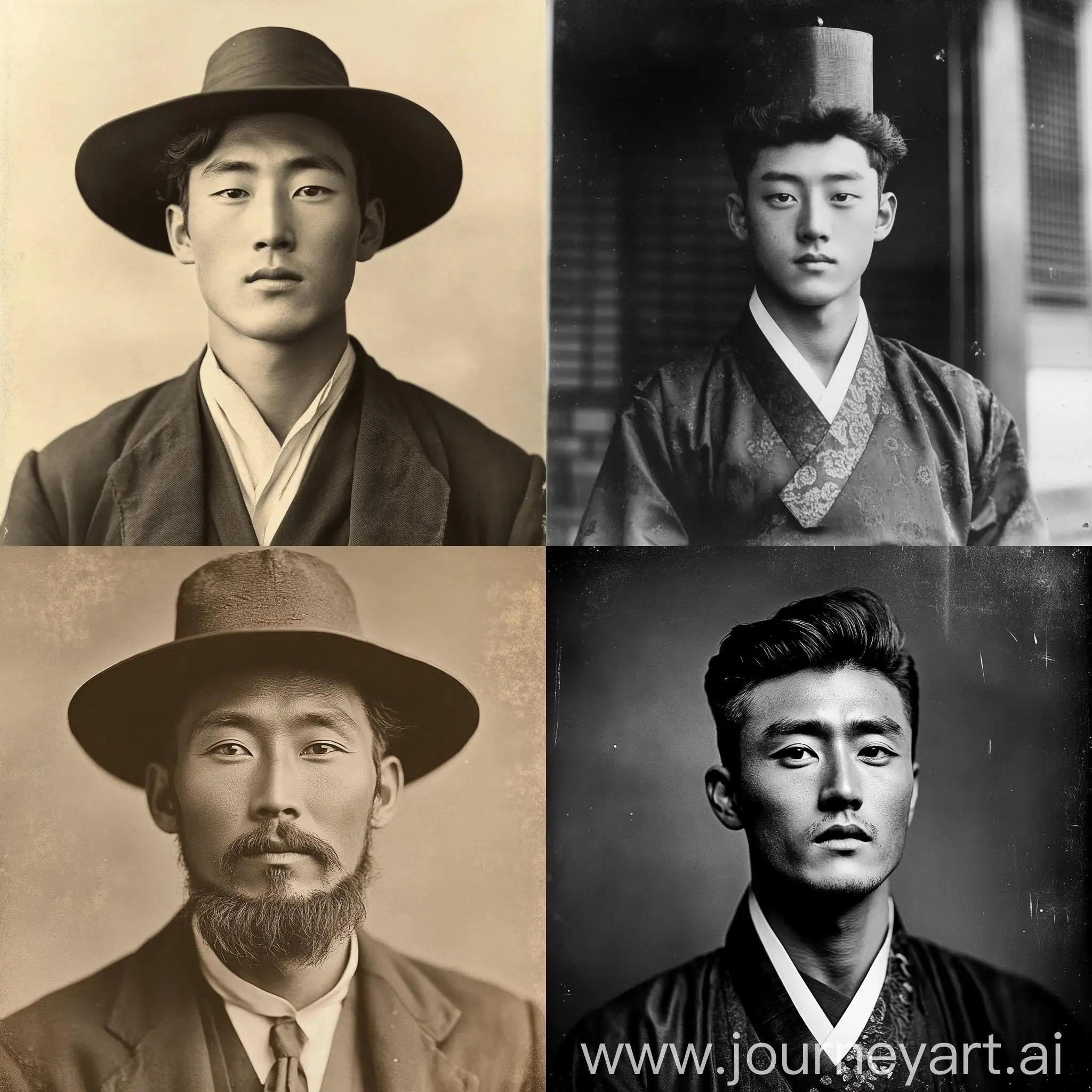 Young-Korean-Wealthy-Man-in-1900-Monochrome-Portrait