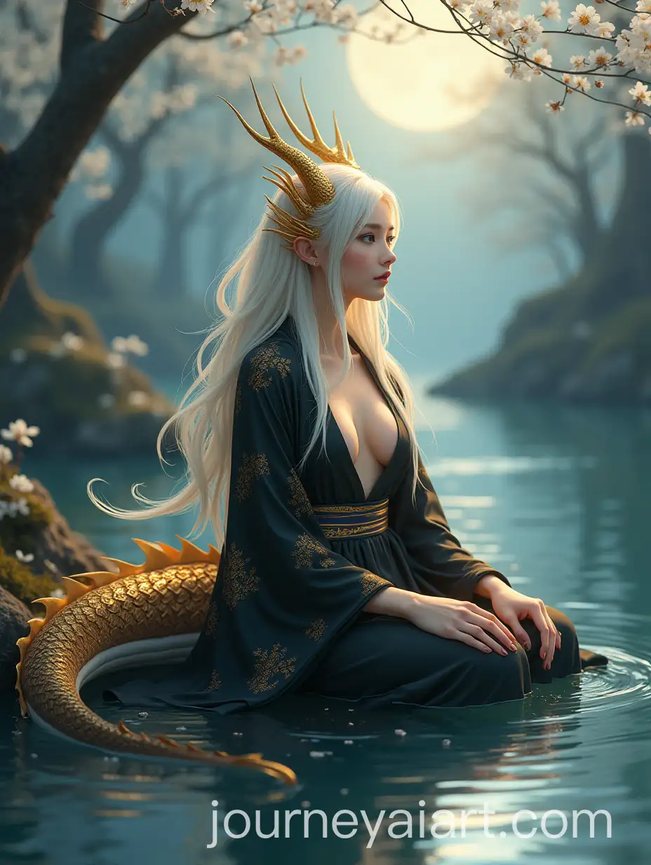 Majestic-Dragon-Woman-in-Black-and-Gold-KimonoAI-Art-Prompt-Expansion-by-Serene-Water-Stream