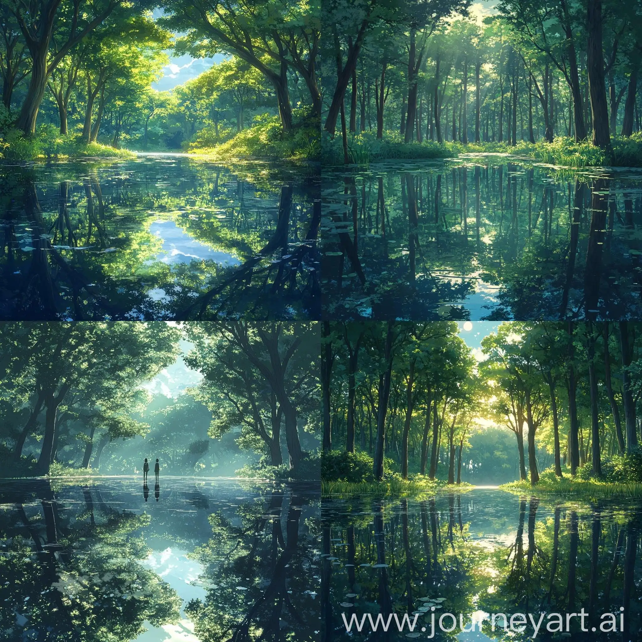 Anime-Forest-Reflection-Epic-Fantasy-Scene-with-Trees-Mirrored-in-Water