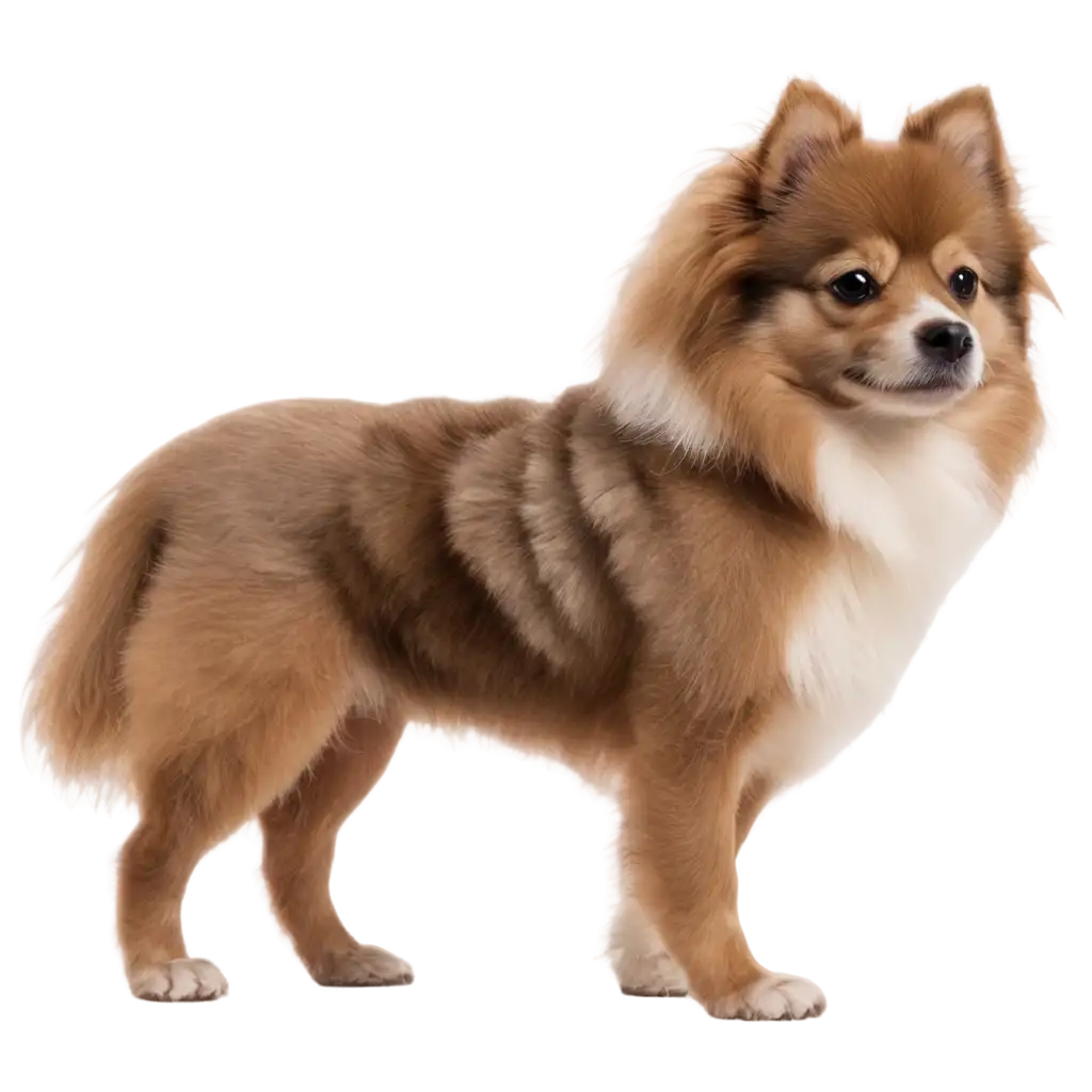 Fluffy-Small-Breed-Dog-PNG-Image-Brown-Coat-with-White-Muzzle-and-Paws