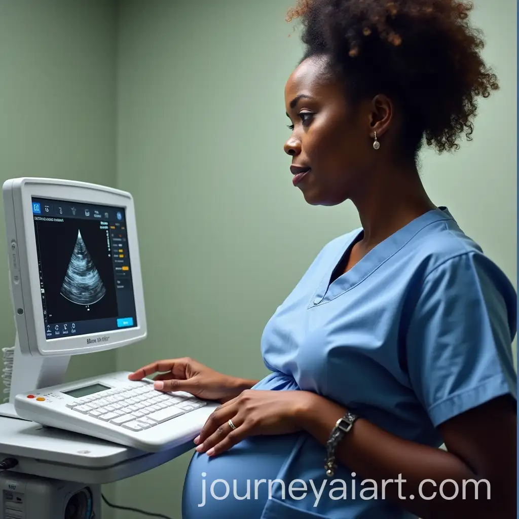African-American-Nurse-Using-POCUS-Ultrasound-on-Maternal-Patient