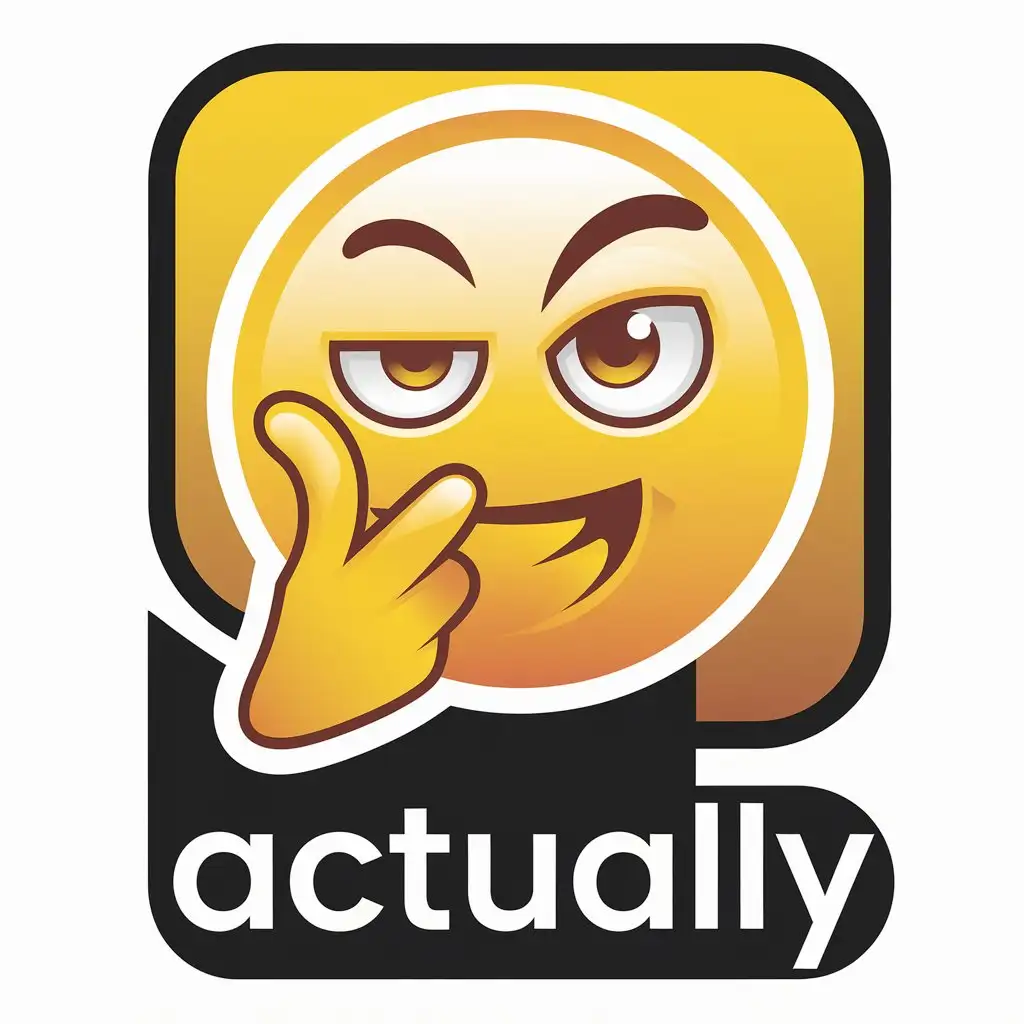 LOGO Design for Actually Emoji Rubbing Fingers with Mischievous Expression