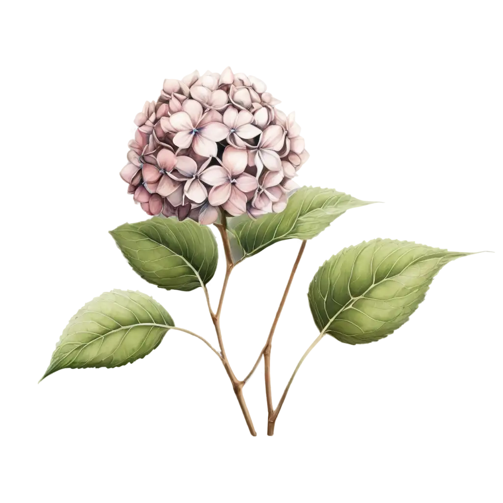 Hand-Drawn-Hydrangea-Flowers-PNG-Delicate-Petals-in-Full-Bloom