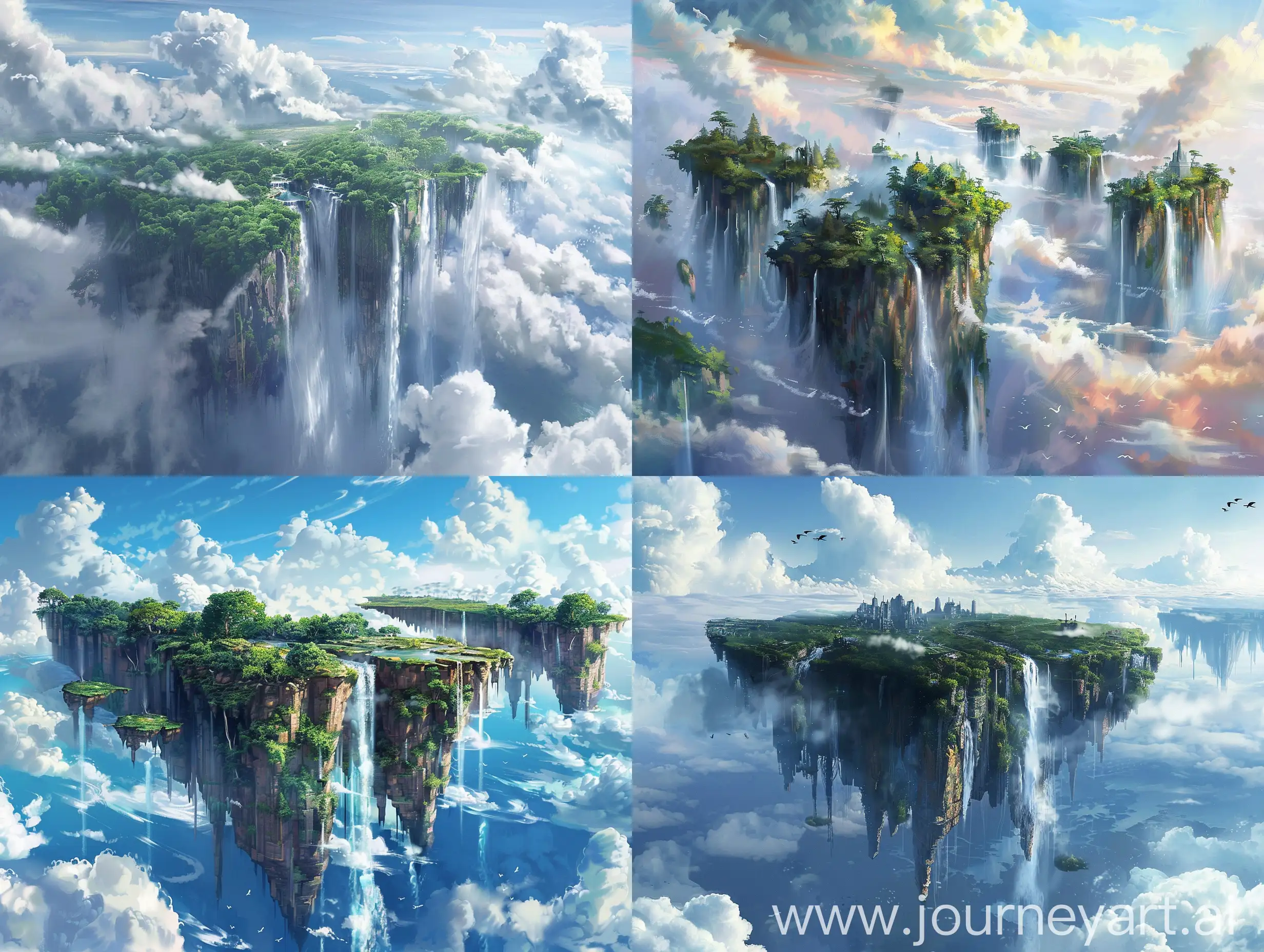 Mystical-Waterfalls-and-Floating-Islands-in-Thin-Clouds