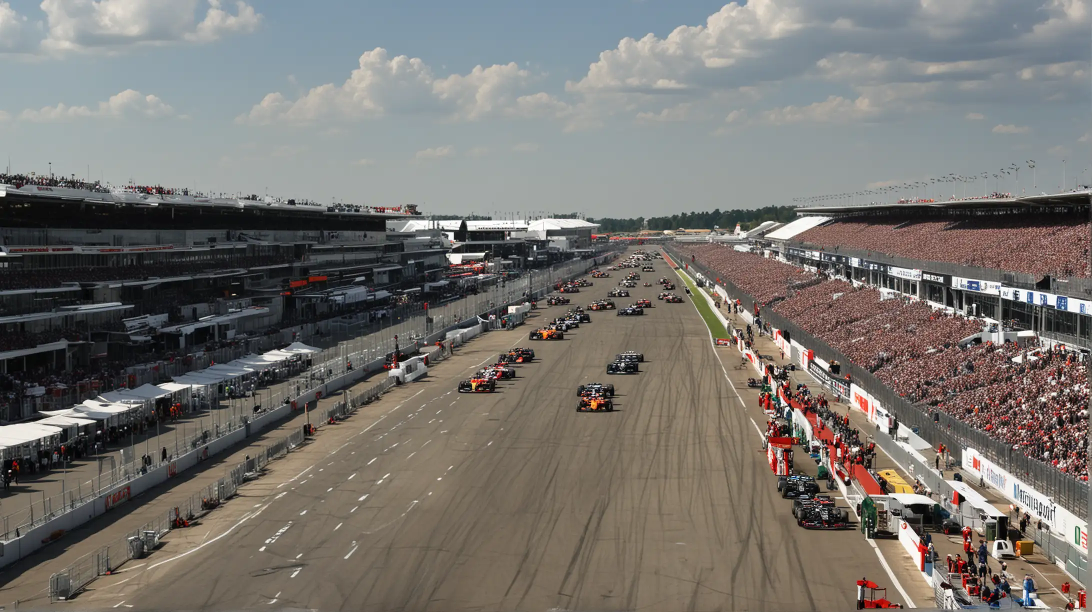 Aerial View of Formula 1 Paddock