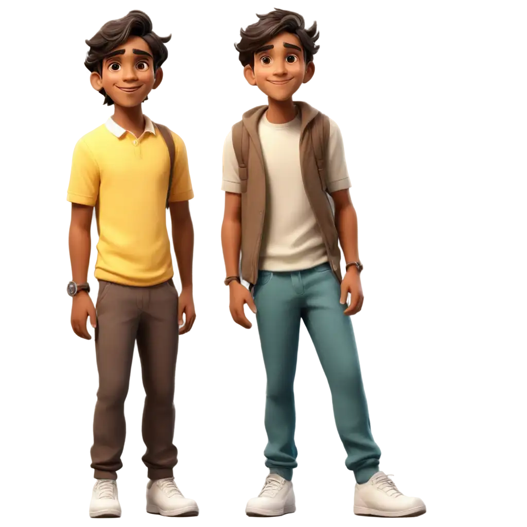 Cartoon-Style-Indian-People-Full-Body-Boy-2D-PNG-Image