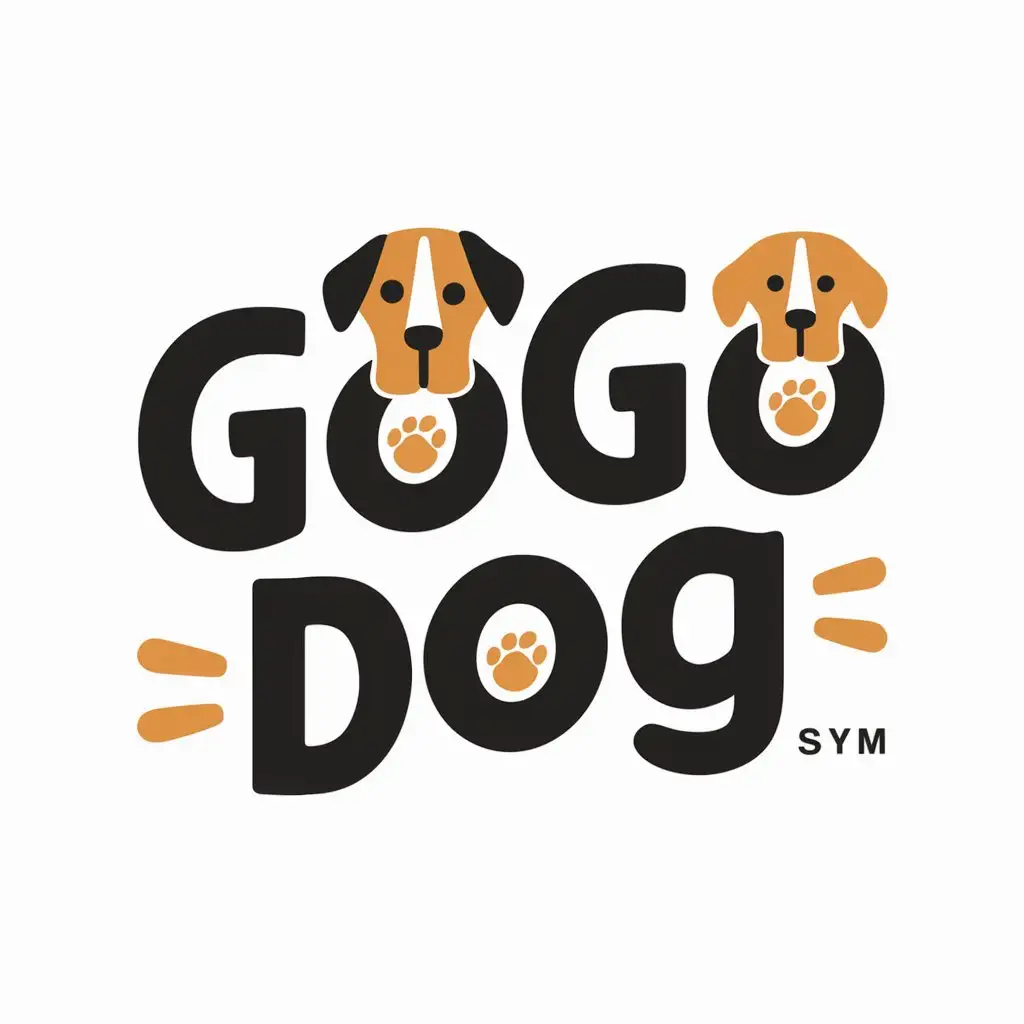 a vector logo design,with the text "GOGODOG", main symbol:A brand that primarily uses dogs as a motif and sells sour-tasting fruit drinks.,Moderate,be used in Restaurant industry,clear background