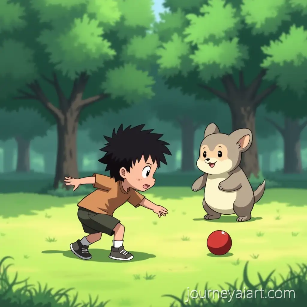 Tio-Trying-to-Catch-a-Ball-in-the-ParkTio-and-Rara-Park-While-Rara-Smiles-Gently