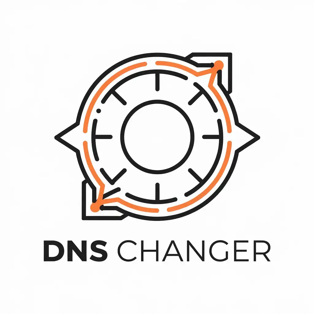 LOGO Design For Dns Changer Settings Wheel with Arrows Clear Background