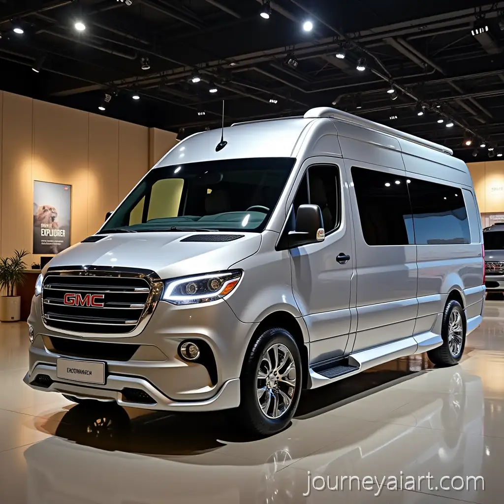 2026-GMC-Savana-Explorer-Conversion-Van-in-Luxury-Showroom-Setting