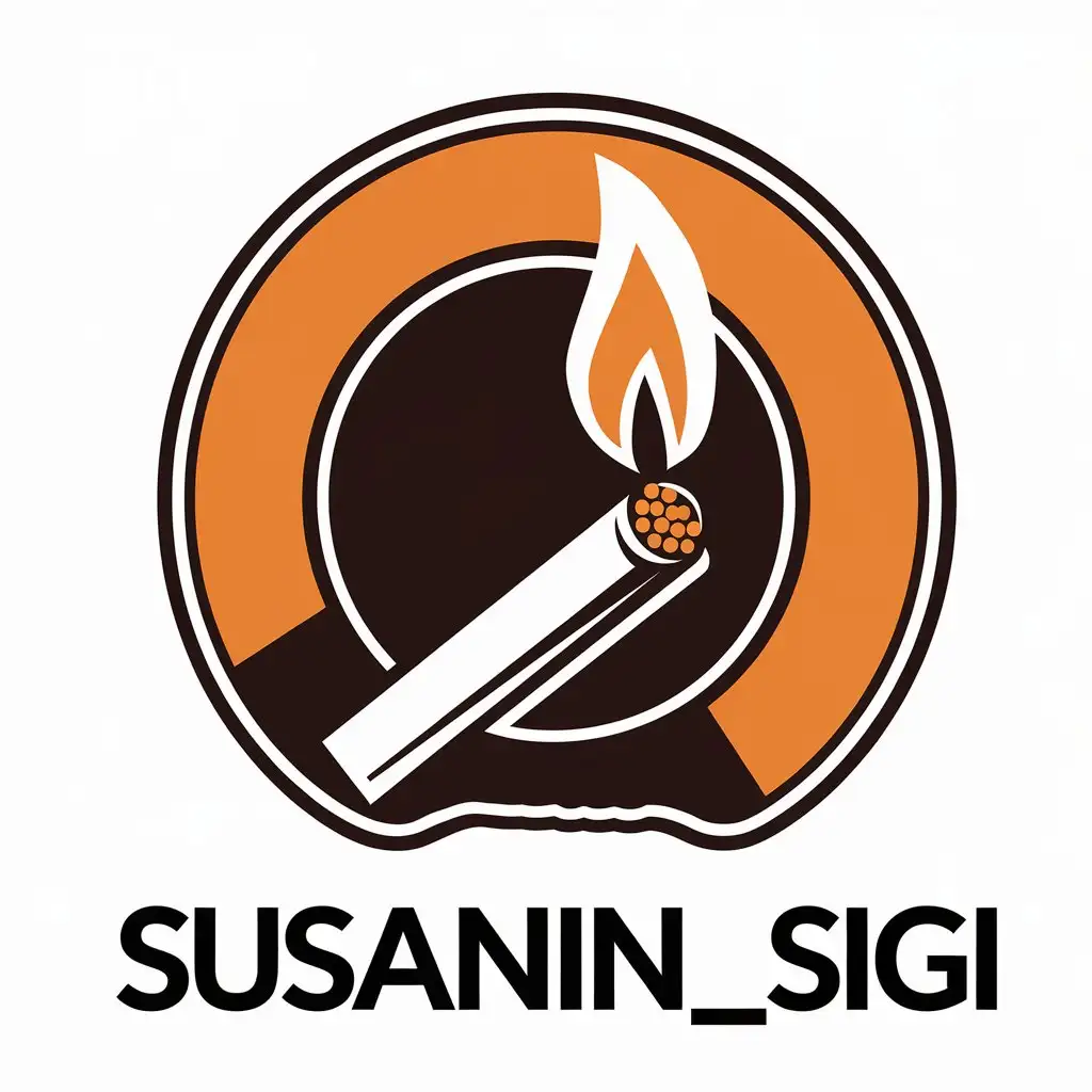 a vector logo design,with the text "Susanin_sigi", main symbol:lighted cigarette,Moderate,be used in Retail industry,clear background