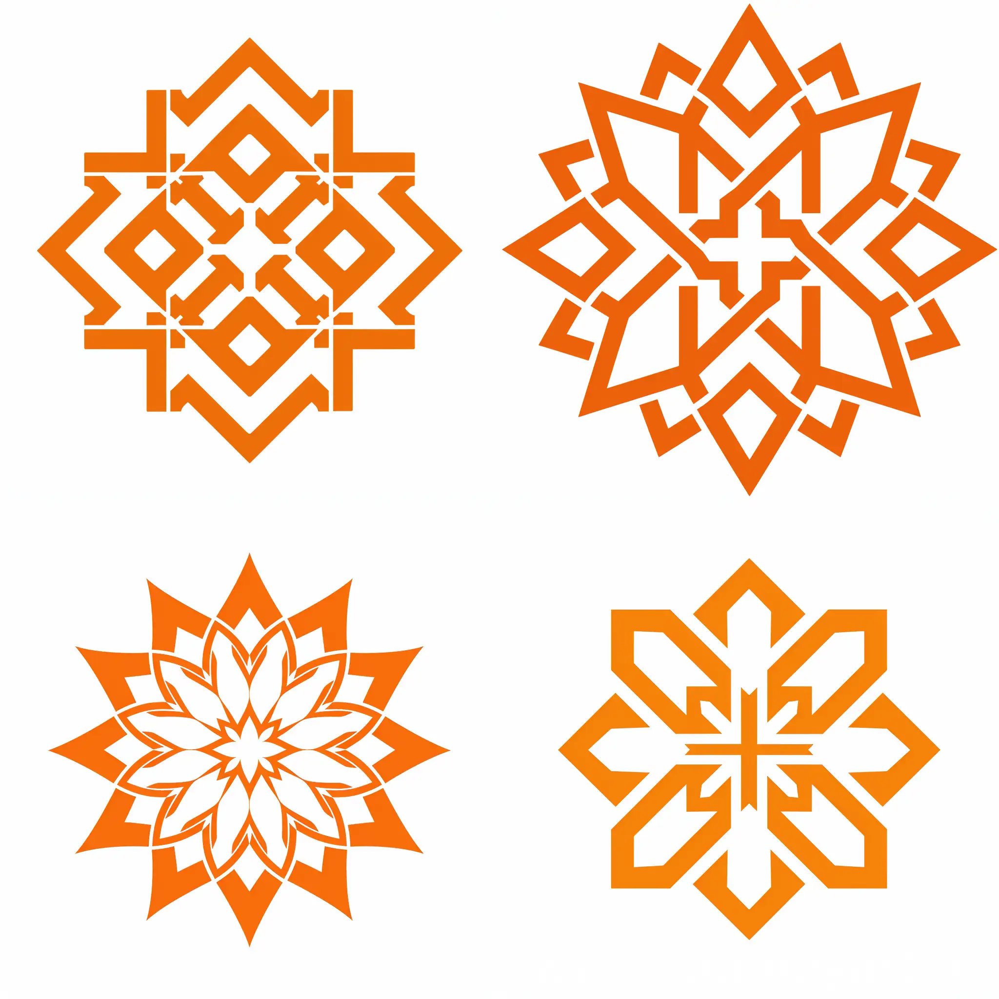 Geometric-Persian-National-Symbol-in-Orange-on-White