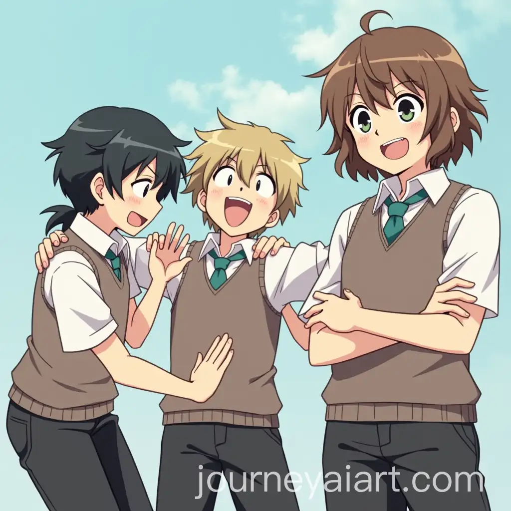 Three-Boys-in-School-Uniforms-Spending-Time-Together-in-Anime-Style