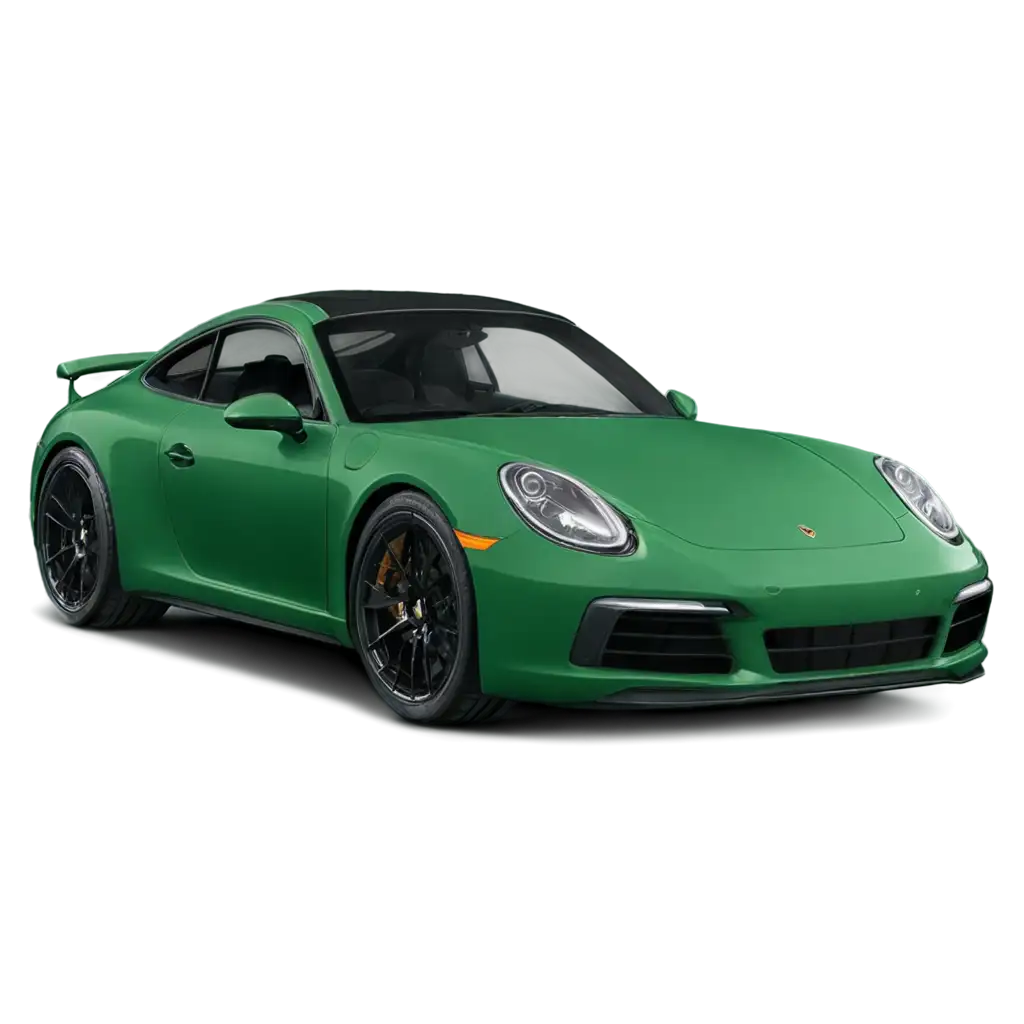 Dark-Bright-Green-Porsche-911-Diagonal-View-PNG-Image-for-HighQuality-Visuals