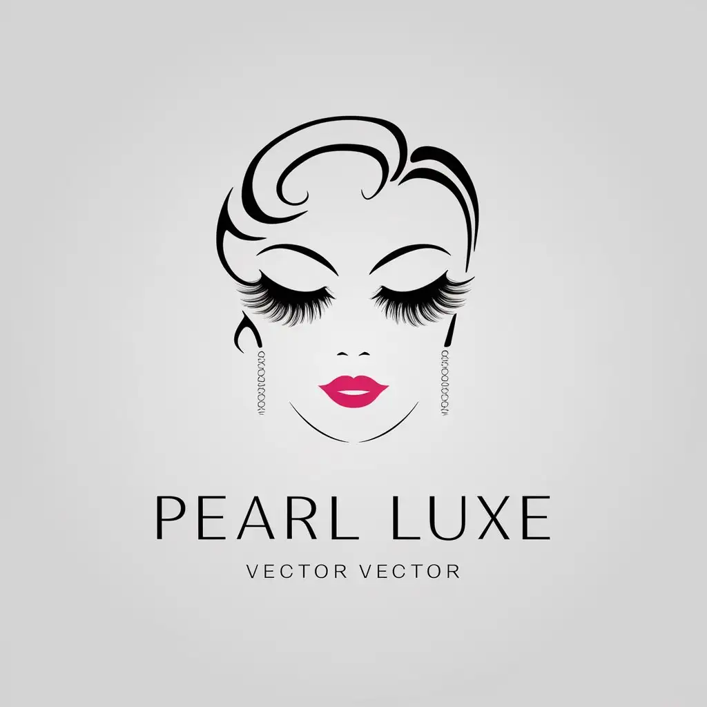 LOGO Design for Pearl Luxe Face Eyelashes with Makeup Minimalistic Style for Beauty Spa Industry