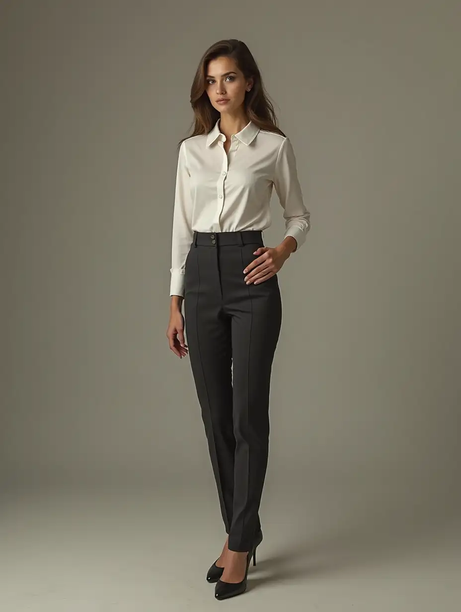 PhotoRealistic-Full-Body-Image-of-Woman-in-Fitted-Shirt-with-Peter-Pan-Collar-and-High-Heels