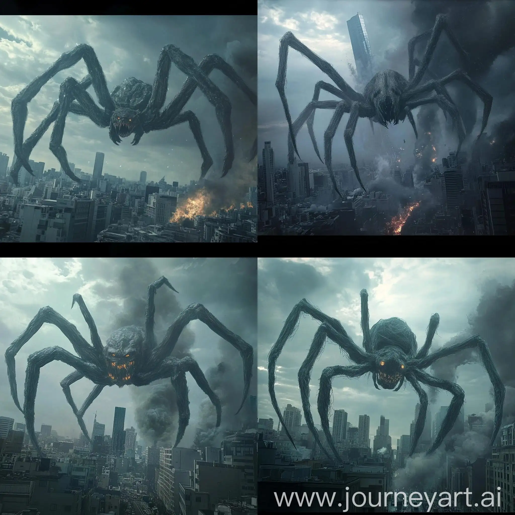 Gigantic-Spider-Monster-Looms-Over-City-in-Cinematic-Digital-Art