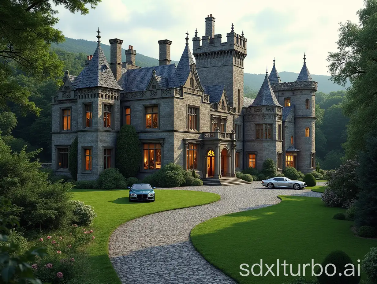 HyperRealistic-Scottish-Castle-with-Grand-Gardens-and-Luxurious-Interiors