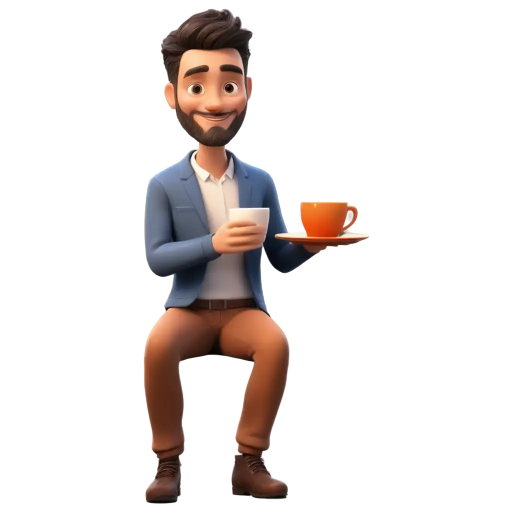 Animated-PNG-of-a-Man-Holding-a-Coffee-Cup-in-His-Right-Hand-Perfect-for-Multiple-Uses