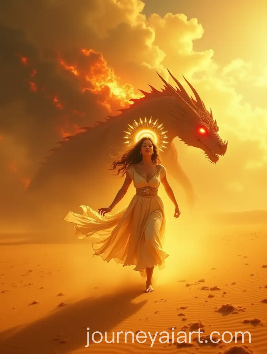 Radiant-Woman-in-Golden-Garment-RunningAI-Image-Prompt-Expansion-from-Crimson-Dragon-Across-SunScorched-Desert