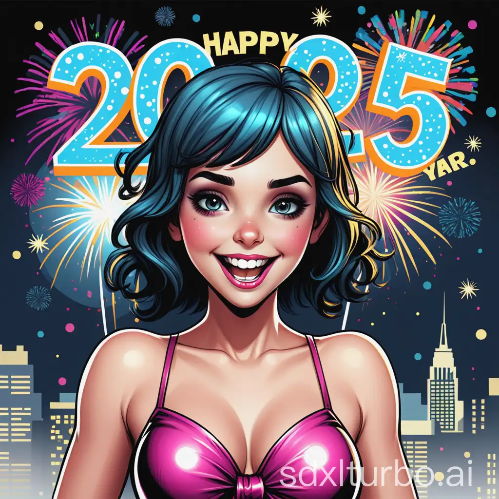 2025-Happy-New-Year-Comic-Girl-Celebration