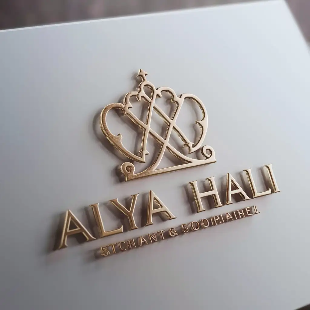 a logo design,with the text "ALYA HALI", main symbol:Monogram, crown,complex,clear background