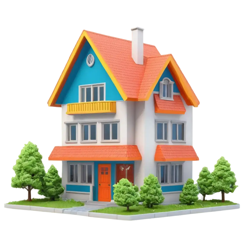 3d home, colourful