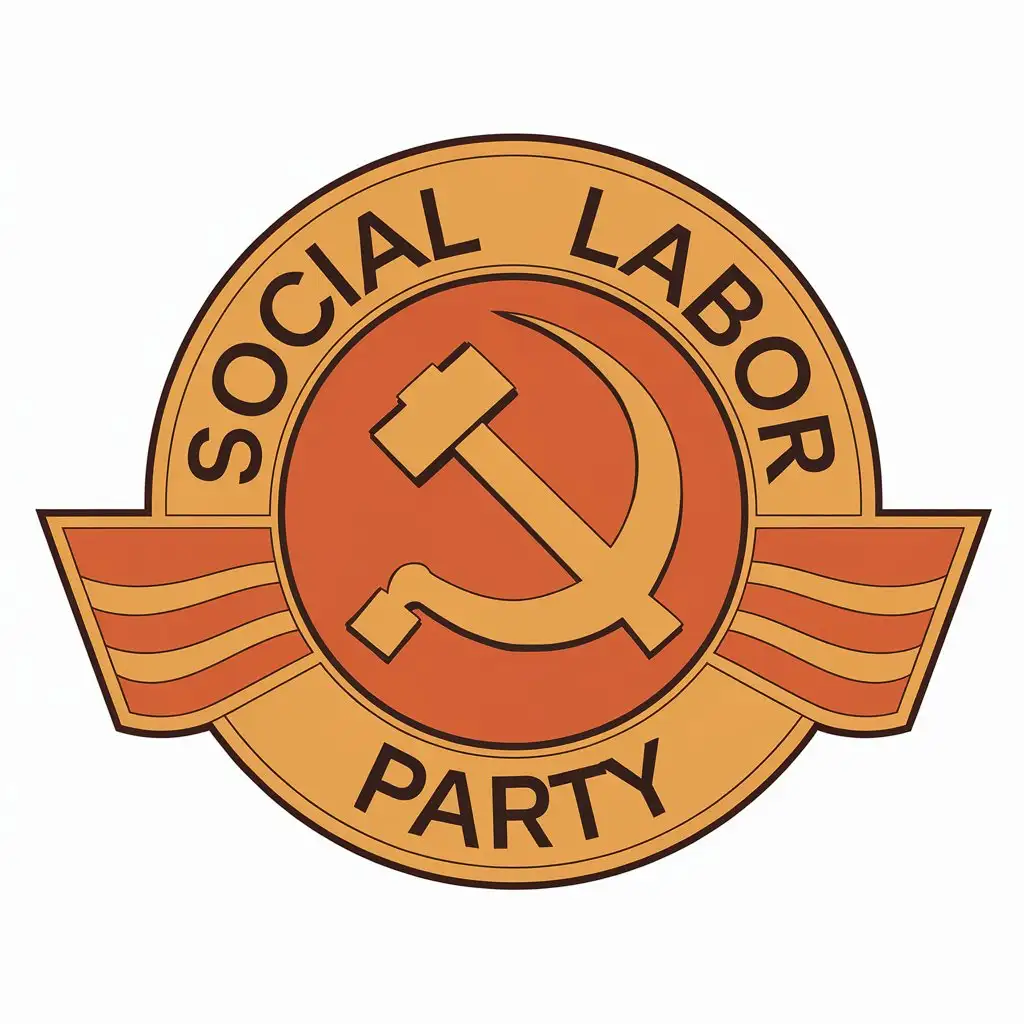 LOGO Design for Social Labor Party Communism Sickle and Hammer with Fist Moderate Clear Background