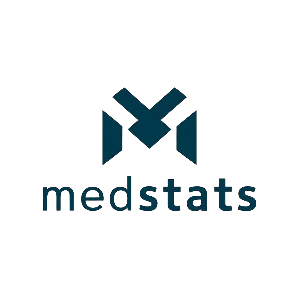 a vector logo design,with the text "MedStats", main symbol:M,Minimalistic,be used in Medical Dental industry,clear background