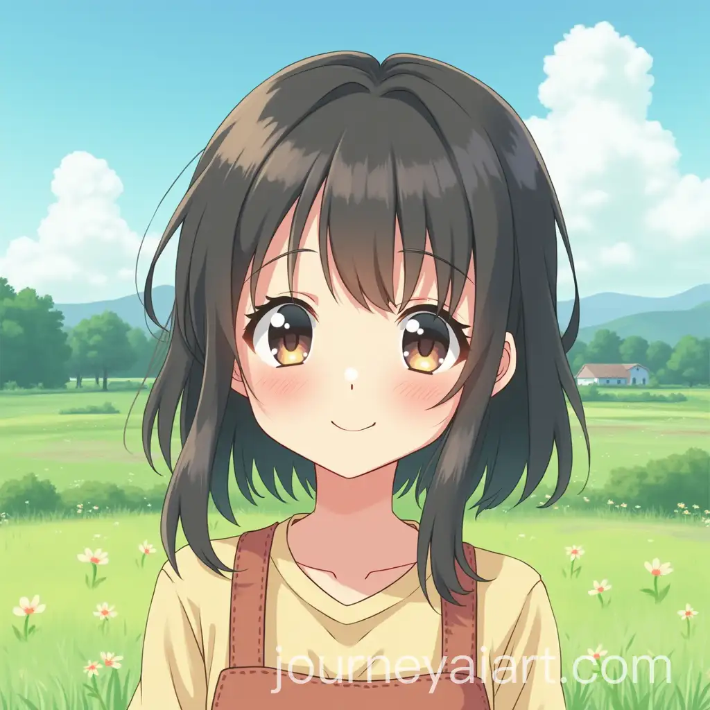 Cheerful-20YearOld-Girl-in-90s-Anime-Style-Amidst-Pastoral-Landscape
