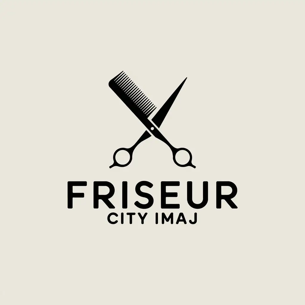 LOGO Design for Friseur City Imaj Modern Barber Shop with Clean Lines and Clear Background