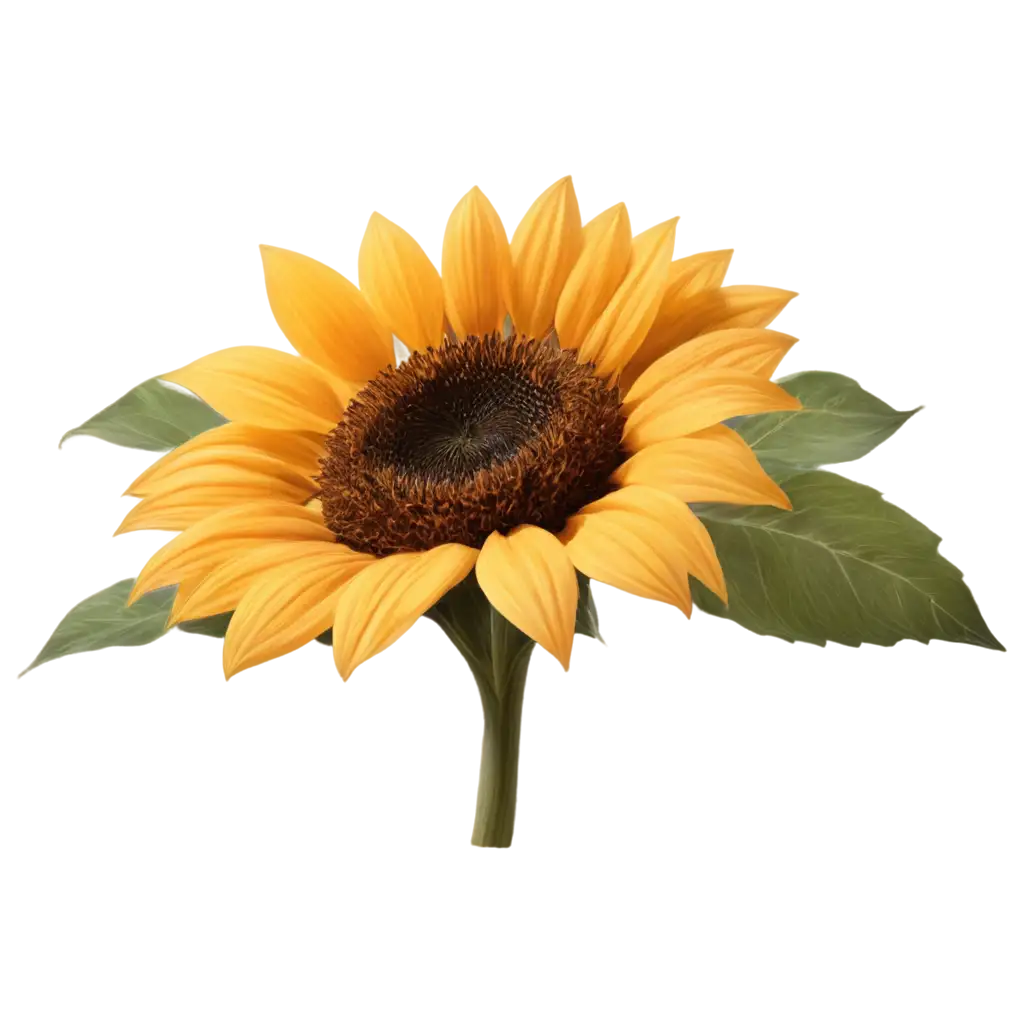 Vibrant-Sunflower-PNG-Image-Detailed-Illustration-of-a-Blooming-Sunflower-with-Realistic-Textures